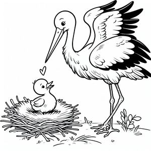 Stork with Baby 4