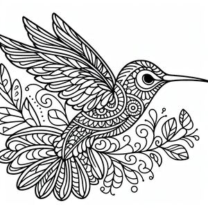 Hummingbird Zentangle 3