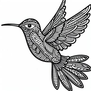 Hummingbird Zentangle 4