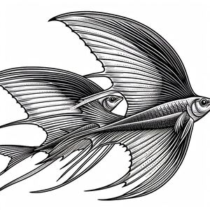Sailfin Flying Fish And Common Atlantic Flying... 2