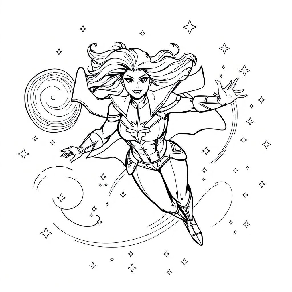Captain Marvel in space