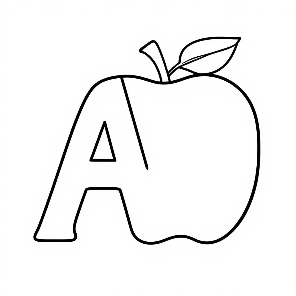 Letter A and Apple