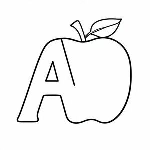 Letter A and Apple
