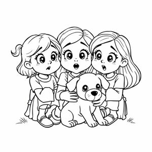 3 female friends were surprised to see 1 injured dog