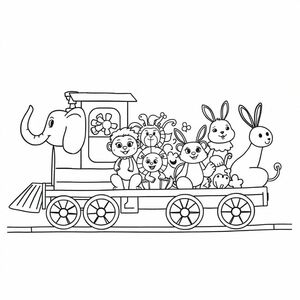 A train full of animals going on an adventure