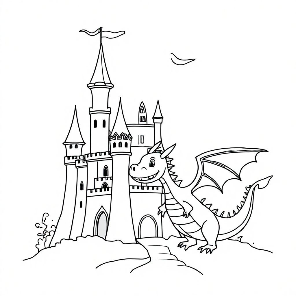 A castle with dragon