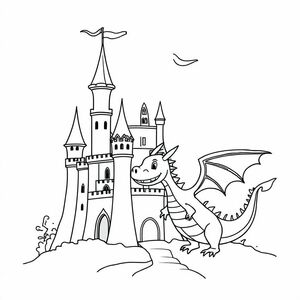 A castle with dragon