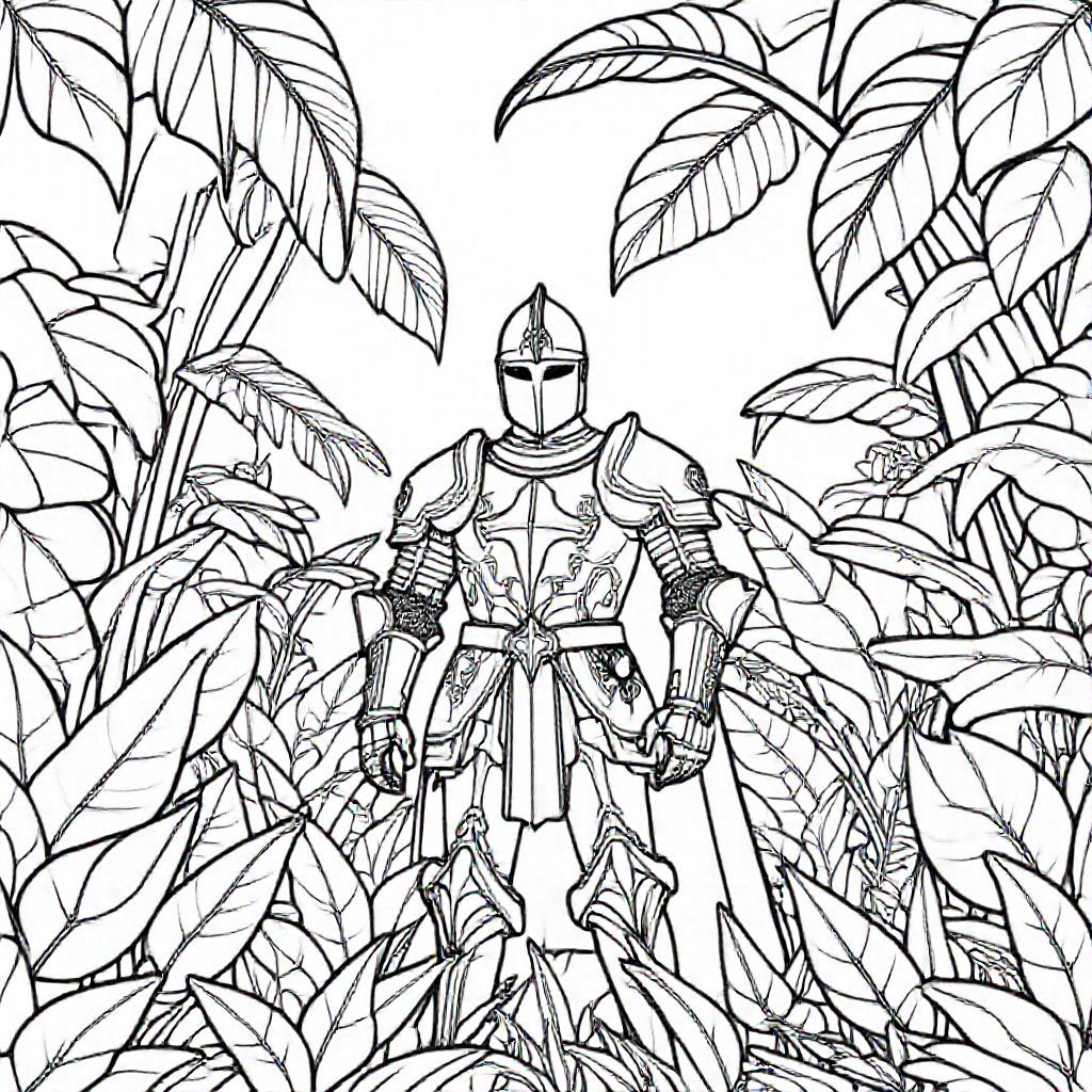 Italo Calvino in a Knight armour in a jungle