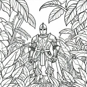 Italo Calvino in a Knight armour in a jungle