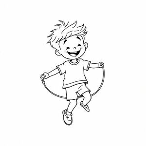 a boy skipping a rope
