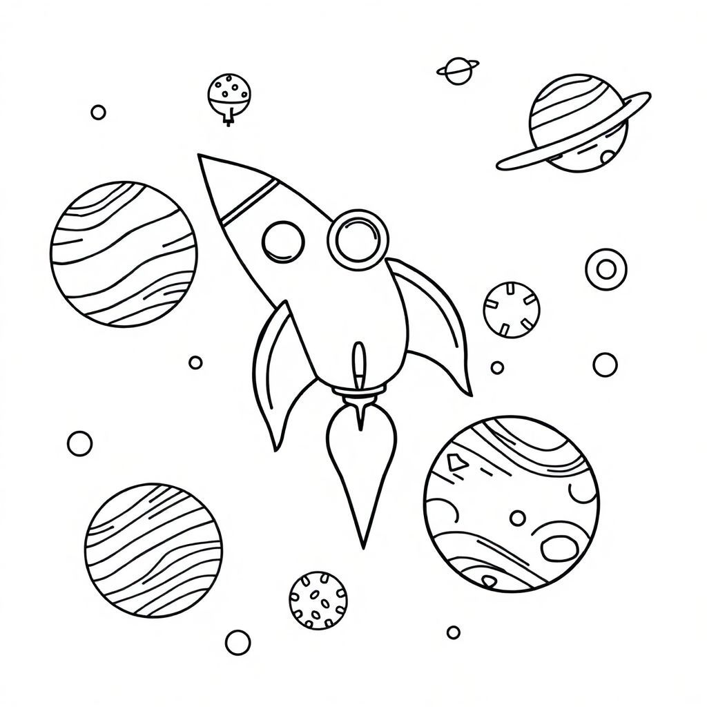 a rocket in the space of planets
