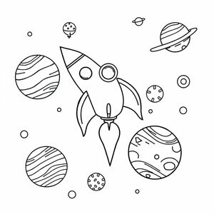 a rocket in the space of planets