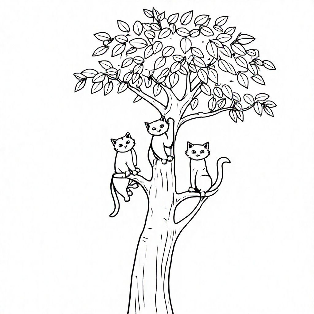 three cat climb tree