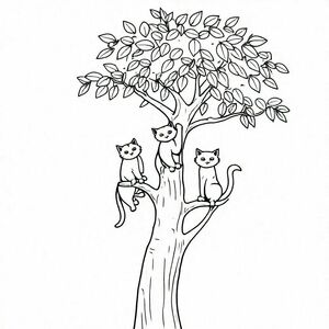 three cat climb tree