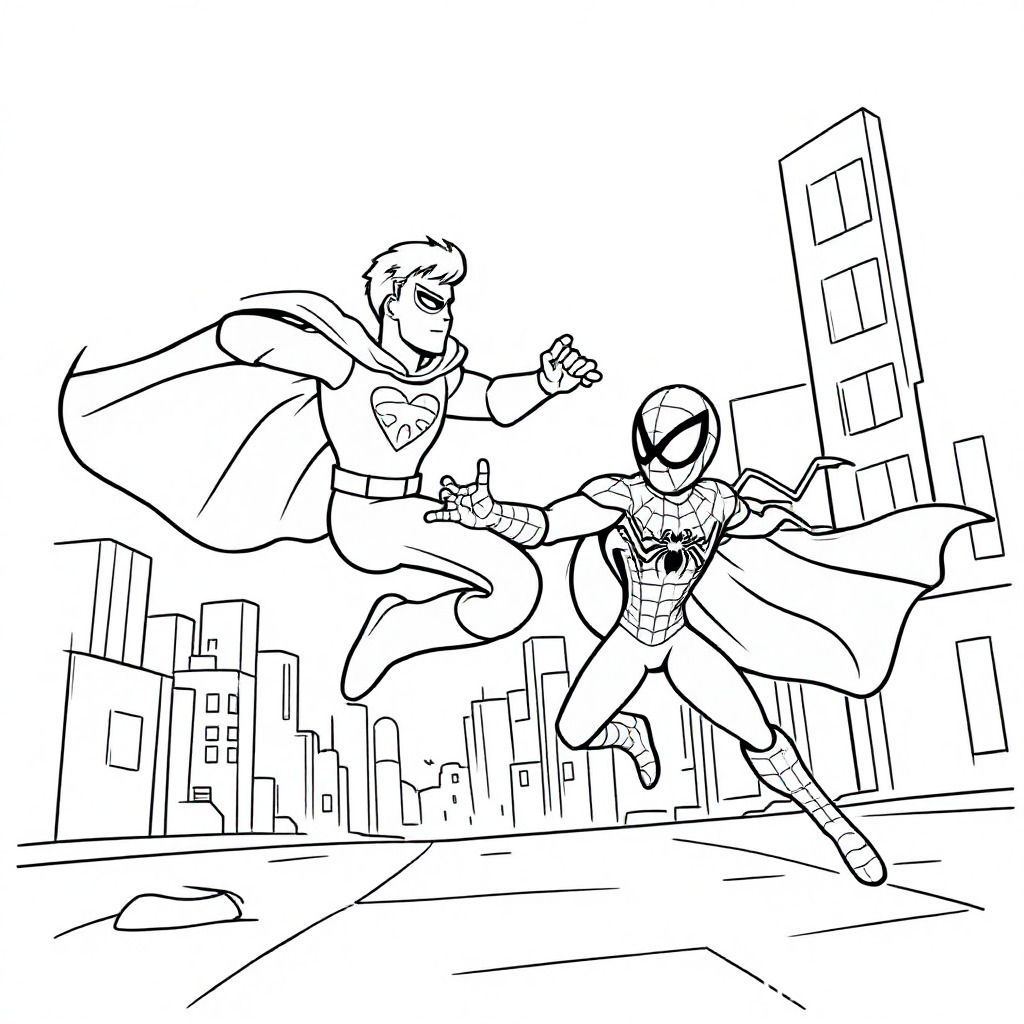 super man is fighting with spider man