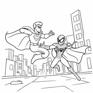 super man is fighting with spider man