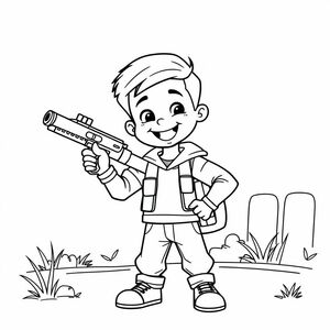 A boy with a gun