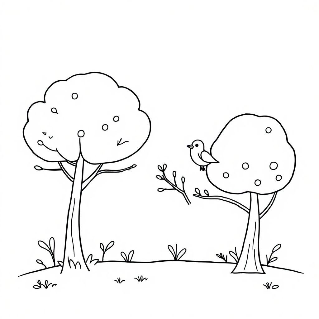 Trees and flocks of birds