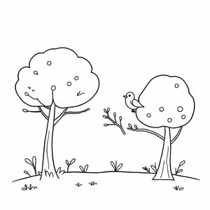 Trees and flocks of birds