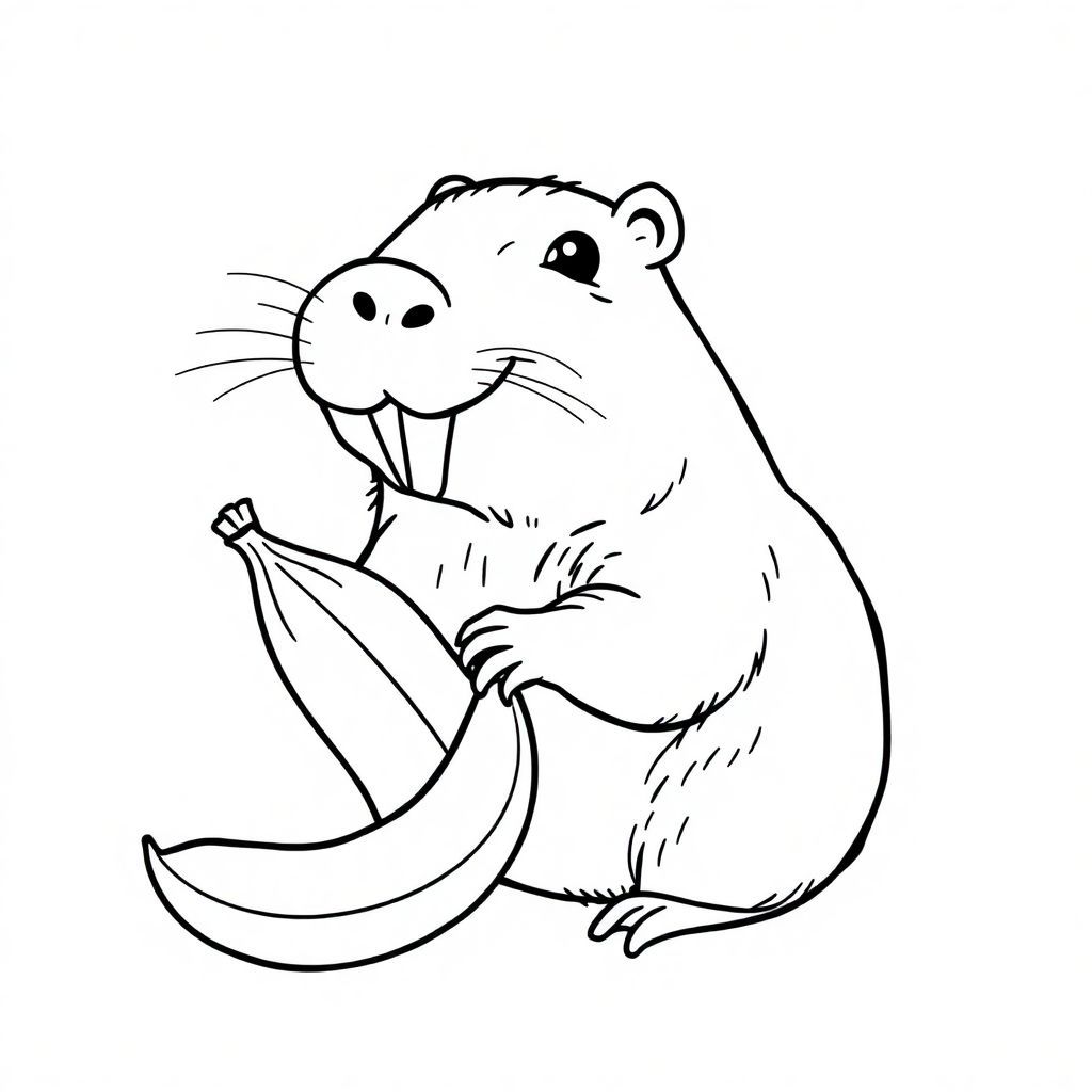 capybara eating banana
