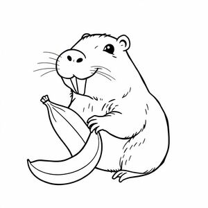 capybara eating banana
