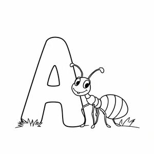 Big letter A and an ant
