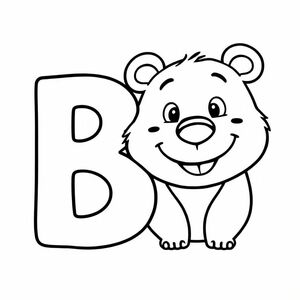 Big letter B and a bear