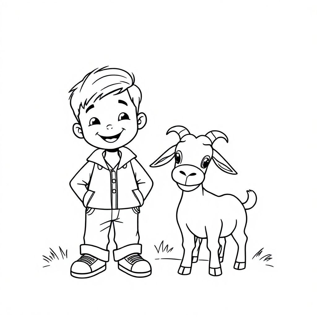 Khuong and a goat