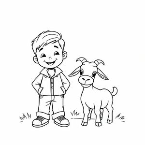 Khuong and a goat