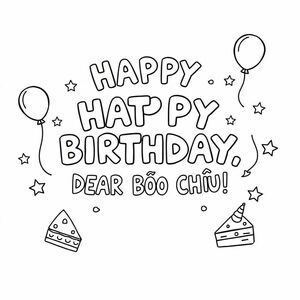 Text "HAPPY BIRTHDAY, DEAR BAO CHAU!"
