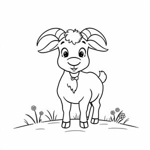simple drawing for kids, a goat