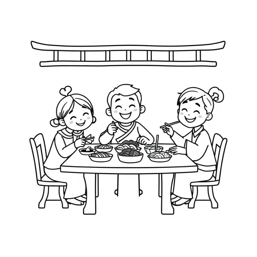 The whole family of 3 goes to eat sushi