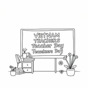 create a simple sharp coloring image. a greeting card for vietnam teachers day.