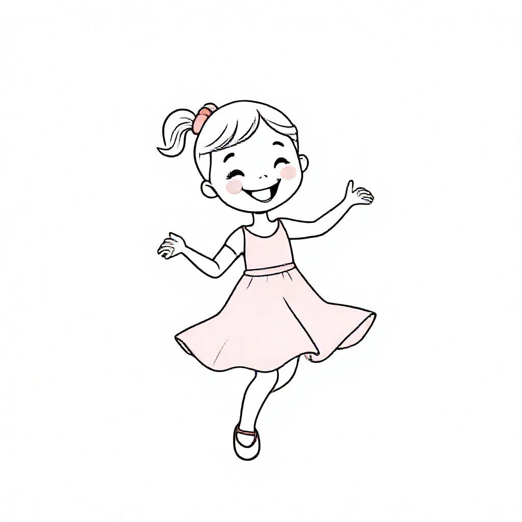  Girl dancing Spot in a red dress