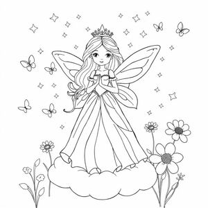the princess became a fairy in her dream.  for kids Easy Drawing