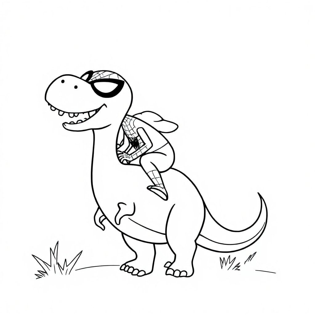 Spider-Man Rides Dinosaurs
