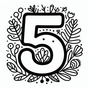 Number 5 and the flower