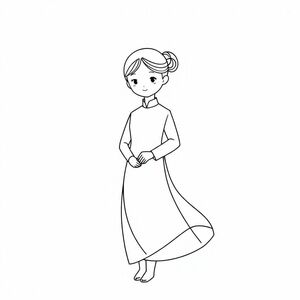 Give me a picture of a girl wearing a Vietnamese ao dai