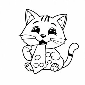 cat eating pizza, flipping off gesture