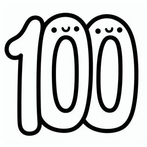 Number 100 has eyes