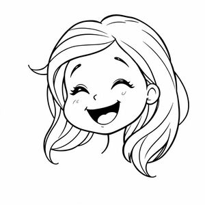 Cute picture of a girl dropping her hair with a big smile