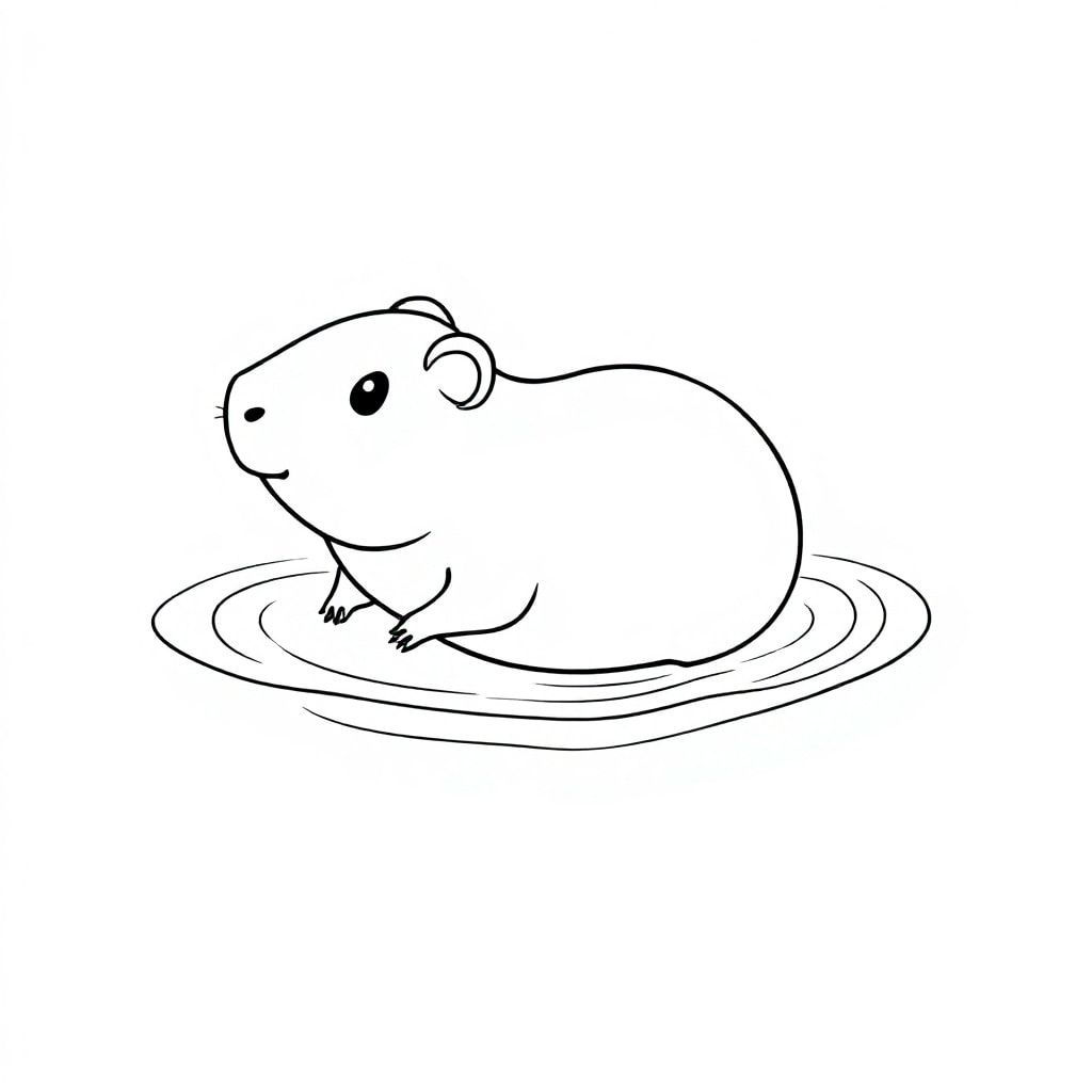 Create a coloring page about guinea pigs