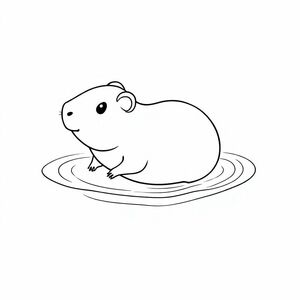 Create a coloring page about guinea pigs