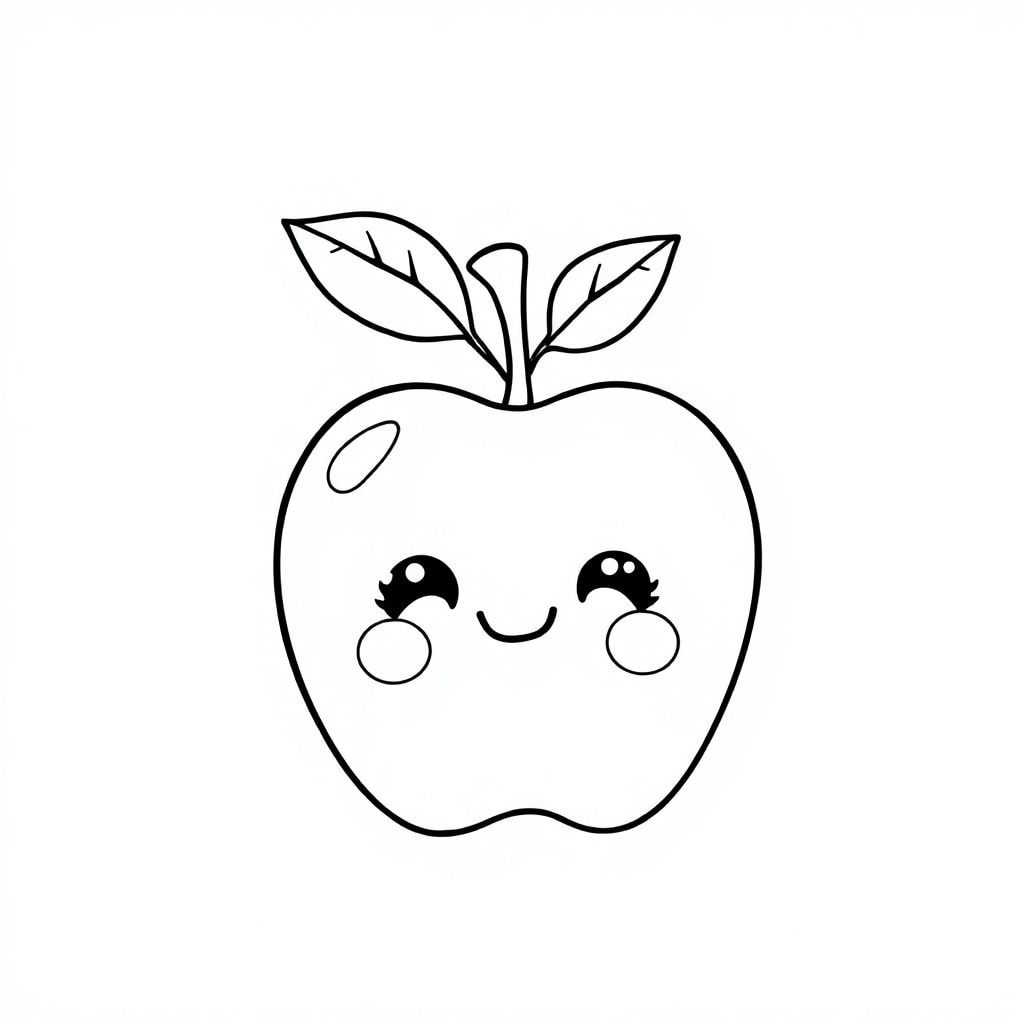 kawaii apple doodle