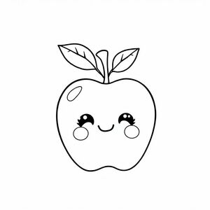 kawaii apple doodle