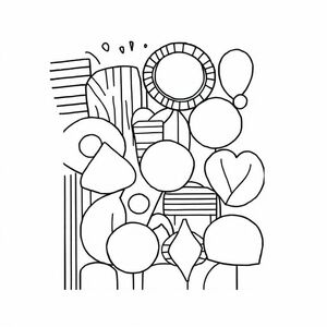 abstract mixing straight lines and shapes, with plenty of space for coloring and distinct shapes. use emotions to give it depth and feelings 