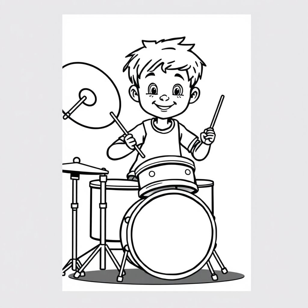 a boy playing the drums.