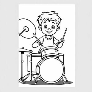 a boy playing the drums.