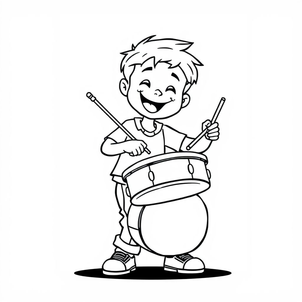 a boy playing the snare drum.