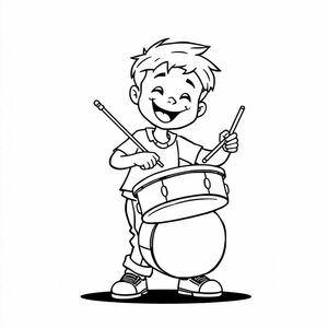 a boy playing the snare drum.